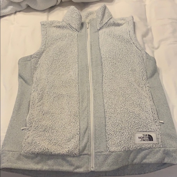the north face furry fleece vest